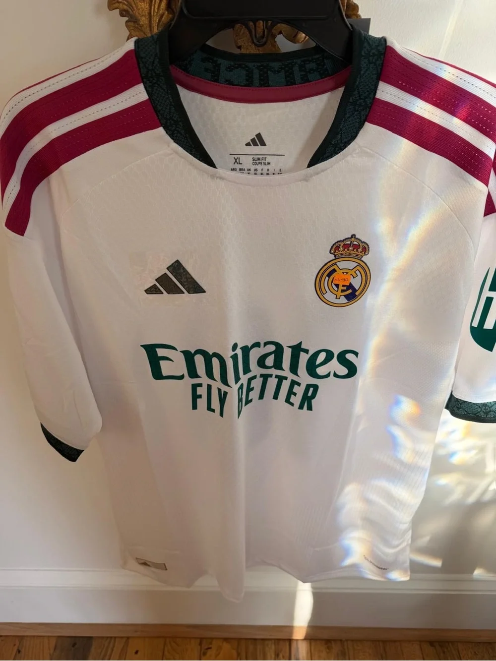 adidas Real Madrid Home Jersey in White with Pink & Green Accents